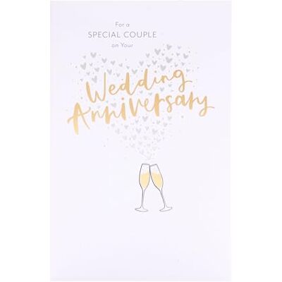 UK Greetings Biglietto di auguri per anniversario di matrimonio per una coppia speciale, design cuore e champagne, gamma Thinking of You UK Greetings Biglietto di auguri per anniversario di matrimonio per una coppia speciale, design cuore e champagne, gamma Thinking of You
