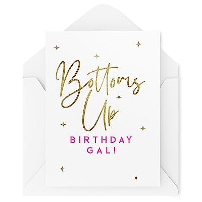 Tongue in Peach Biglietto di compleanno per ragazza – Bottoms Up Birthday Gal – Biglietti per la famiglia e gli amici – Unico compleanno – Best Friend Cards – Biglietti Bestie – CBH1730 Tongue in Peach Biglietto di compleanno per ragazza – Bottoms Up Birthday Gal – Biglietti per la famiglia e gli amici – Unico compleanno – Best Friend Cards – Biglietti Bestie – CBH1730