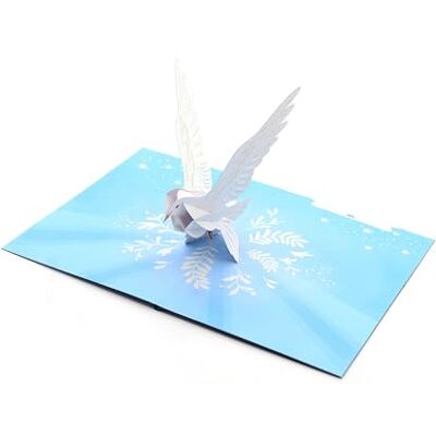 ASVP Shop Biglietto d'auguri 3D pop-up bianco colomba fatto a mano, biglietto di auguri per compleanno, pace, guarisci presto, battesimo, matrimonio, ordinazione, simpatia, prima comunione ASVP Shop Biglietto d'auguri 3D pop-up bianco colomba fatto a mano, biglietto di auguri per compleanno, pace, guarisci presto, battesimo, matrimonio, ordinazione, simpatia, prima comunione