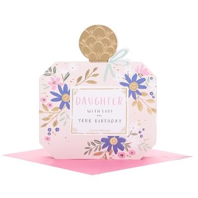 UK Greetings Biglietto di compleanno per figlia, design a forma di bottiglia di profumo UK Greetings Biglietto di compleanno per figlia, design a forma di bottiglia di profumo