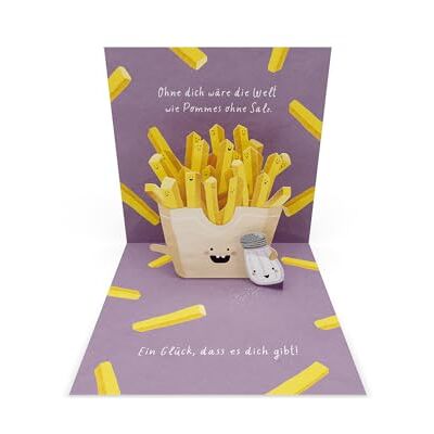 Grafik Werkstatt Grafica Workshop Pretty Pop-up Card tridimensionale senza di te il mondo sarebbe come patatine fritte senza sale Grafik Werkstatt Grafica Workshop Pretty Pop-up Card tridimensionale senza di te il mondo sarebbe come patatine fritte senza sale