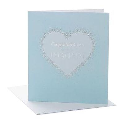 UK Greetings Biglietto di fidanzamento per lui/lei/amiche, design con cuore in lamina argentata UK Greetings Biglietto di fidanzamento per lui/lei/amiche, design con cuore in lamina argentata