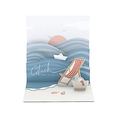 Grafik Werkstatt Grafica Workshop Pretty Pop-up Card tridimensionale La felicità arriva in onde Grafik Werkstatt Grafica Workshop Pretty Pop-up Card tridimensionale La felicità arriva in onde