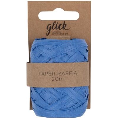 Glick Nastro di rafia di carta blu, perfetto per confezioni regalo e progetti creativi, 20 m, riciclabile Glick Nastro di rafia di carta blu, perfetto per confezioni regalo e progetti creativi, 20 m, riciclabile