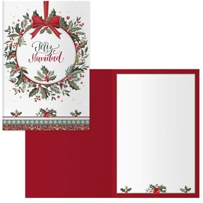 DOHE Biglietti d'auguri natalizi Confezione da 6 pezzi Dimensioni: 11,5 x 17 cm (chiuso) Include busta per conservare il biglietto Modello Corona DOHE Biglietti d'auguri natalizi Confezione da 6 pezzi Dimensioni: 11,5 x 17 cm (chiuso) Include busta per conservare il biglietto Modello Corona