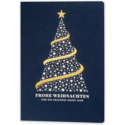 Biglietti di Natale esclusivi – Set di 10 carte uguali, 120 x 170 mm, decorazioni dorate e goffrate – realizzate in carta per gioielli con inserti e buste Biglietti di Natale esclusivi – Set di 10 carte uguali, 120 x 170 mm, decorazioni dorate e goffrate – realizzate in carta per gioielli con inserti e buste