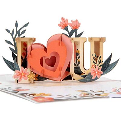 Cardology Biglietto Pop-Up Ti Amo Biglietti per la Festa della Mamma, Biglietti per San Valentino o Biglietti per l'Anniversario Fatto a Mano, 15cm X 20cm Cardology Biglietto Pop-Up Ti Amo Biglietti per la Festa della Mamma, Biglietti per San Valentino o Biglietti per l'Anniversario Fatto a Mano, 15cm X 20cm