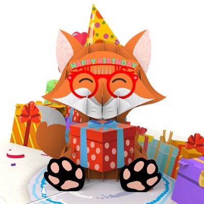 LIMAH Biglietto pop-up volpe – divertente biglietto di compleanno – biglietto 3D per buoni, regali in denaro o regalo – Happy Birthday Card per bambini e adulti LIMAH Biglietto pop-up volpe – divertente biglietto di compleanno – biglietto 3D per buoni, regali in denaro o regalo – Happy Birthday Card per bambini e adulti