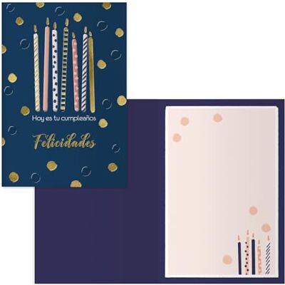 DOHE Biglietti d'auguri di compleanno Confezione da 6 pezzi Dimensioni: 11,5 x 17 cm (chiuso) Include busta per riporre il biglietto Modello Candele DOHE Biglietti d'auguri di compleanno Confezione da 6 pezzi Dimensioni: 11,5 x 17 cm (chiuso) Include busta per riporre il biglietto Modello Candele