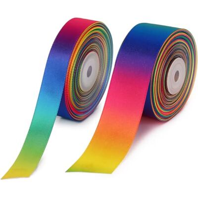Lyxtiorn Nastro di raso arcobaleno da 23 m da 50 mm per confezioni natalizie, nastro floreale per scatole regalo fai da te, decorazioni per feste di nozze Lyxtiorn Nastro di raso arcobaleno da 23 m da 50 mm per confezioni natalizie, nastro floreale per scatole regalo fai da te, decorazioni per feste di nozze