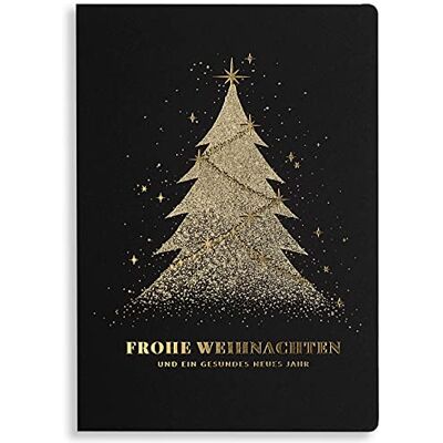 Biglietti di Natale esclusivi NR 39 – Set di 10 carte uguali, 120 x 170 mm, oro e prematuro, realizzati in carta da regalo e carta colorata con inserti e Biglietti di Natale esclusivi NR 39 – Set di 10 carte uguali, 120 x 170 mm, oro e prematuro, realizzati in carta da regalo e carta colorata con inserti e