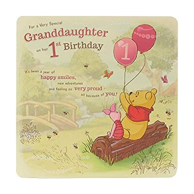 UK Greetings Biglietto di auguri per il 1° compleanno della nipote – Winnie The Pooh 1° compleanno per nipote, 674168 UK Greetings Biglietto di auguri per il 1° compleanno della nipote – Winnie The Pooh 1° compleanno per nipote, 674168
