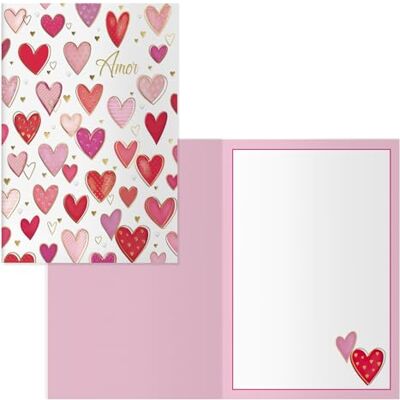 DOHE Biglietti d'auguri Coppie, Matrimoni, Anniversari, Sposi Confezione da 6 pz. Dimensioni: 11,5 x 17 cm (chiusa) Con busta per riporre il biglietto Modello Love DOHE Biglietti d'auguri Coppie, Matrimoni, Anniversari, Sposi Confezione da 6 pz. Dimensioni: 11,5 x 17 cm (chiusa) Con busta per riporre il biglietto Modello Love