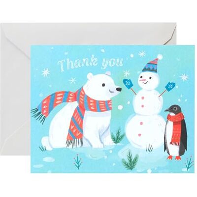 American Greetings Biglietti di ringraziamento natalizi vuoti, motivo: animali invernali (25 pezzi) American Greetings Biglietti di ringraziamento natalizi vuoti, motivo: animali invernali (25 pezzi)
