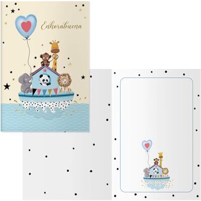 DOHE Biglietti d'auguri per bambini Confezione da 6 unità Dimensioni: 11,5 x 17 cm (chiuso) Include busta per riporre il biglietto Modello Arca DOHE Biglietti d'auguri per bambini Confezione da 6 unità Dimensioni: 11,5 x 17 cm (chiuso) Include busta per riporre il biglietto Modello Arca