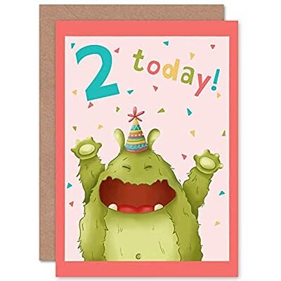 Wee Blue Coo Wee Wild Monsters Birthday Rae 2 Today Biglietto di auguri sigillato con busta interna vuota Wee Blue Coo Wee Wild Monsters Birthday Rae 2 Today Biglietto di auguri sigillato con busta interna vuota