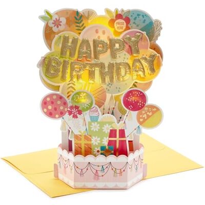Hallmark Paper Wonder Biglietto di auguri di compleanno pop up (Happy Birthday Mylar Balloon Explosion) Hallmark Paper Wonder Biglietto di auguri di compleanno pop up (Happy Birthday Mylar Balloon Explosion)