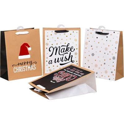Heku 24 sacchetti regalo di Natale XL, 33 x 26 x 13 cm, 4 motivi di Natale X-Mas Nature Trend 2 Hotfoil & goffratura, inclusi cartoncini pieghevoli, carta di alta qualità, ideali per grandi regali Heku 24 sacchetti regalo di Natale XL, 33 x 26 x 13 cm, 4 motivi di Natale X-Mas Nature Trend 2 Hotfoil & goffratura, inclusi cartoncini pieghevoli, carta di alta qualità, ideali per grandi regali
