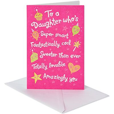 American Greetings Better and Better Biglietto di auguri di compleanno per figlia, con glitter American Greetings Better and Better Biglietto di auguri di compleanno per figlia, con glitter