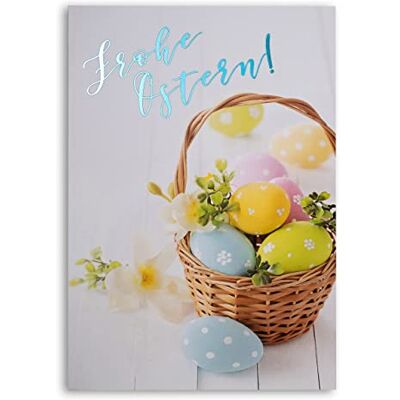 ART Biglietti pasquali esclusivi n. 6 Set di 10 biglietti da 120 x 170 mm con scritte dorate e buste bianche ART Biglietti pasquali esclusivi n. 6 Set di 10 biglietti da 120 x 170 mm con scritte dorate e buste bianche