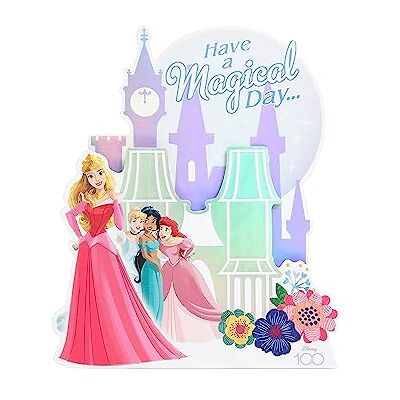 UK Greetings Disney Biglietto di auguri di compleanno per lei/ragazza/amica con busta, motivo: castello pop-up, con Aurora, Cenerentola, Jasmine, Ariel UK Greetings Disney Biglietto di auguri di compleanno per lei/ragazza/amica con busta, motivo: castello pop-up, con Aurora, Cenerentola, Jasmine, Ariel
