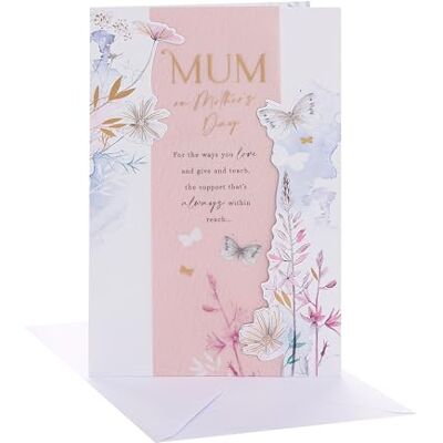 UK Greetings Biglietto per la festa della mamma Biglietto per mamma, nonna, moglie lei, ragazze, donne design floreale e farfalle con busta 17,8 x 27,3 cm UK Greetings Biglietto per la festa della mamma Biglietto per mamma, nonna, moglie lei, ragazze, donne design floreale e farfalle con busta 17,8 x 27,3 cm