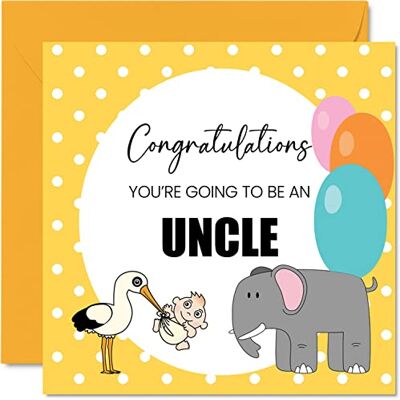 Stuff4 Biglietto di auguri lo zio con scritta "Baby Announcement Uncle" e scritta Stuff4 Biglietto di auguri lo zio con scritta "Baby Announcement Uncle" e scritta