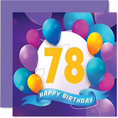 Stuff4 Biglietto di auguri per il 78° compleanno per uomini e donne festa Biglietti di auguri per auguri di compleanno per uomo di 78 anni donna mamma papà zia zio nonno nonna nonno 145mm Stuff4 Biglietto di auguri per il 78° compleanno per uomini e donne festa Biglietti di auguri per auguri di compleanno per uomo di 78 anni donna mamma papà zia zio nonno nonna nonno 145mm