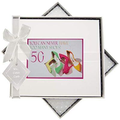 WHITE COTTON CARDS "You can Never have too many Shoes 127 cm compleanno libro degli ospiti neon tacchi WHITE COTTON CARDS "You can Never have too many Shoes 127 cm compleanno libro degli ospiti neon tacchi