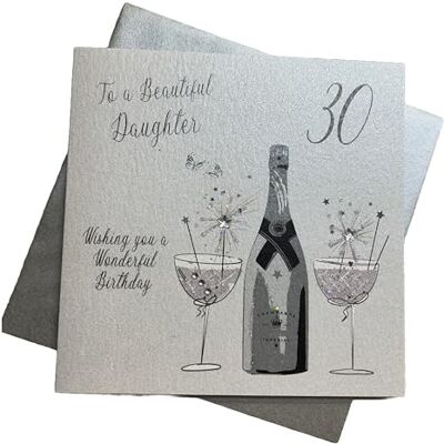 White Cotton Cards Biglietto di Auguri Compleanno con Scritta in Lingua Inglese To a Beautiful Daughter 30 Wishing You a Wonderful Birthday, , Bianco White Cotton Cards Biglietto di Auguri Compleanno con Scritta in Lingua Inglese To a Beautiful Daughter 30 Wishing You a Wonderful Birthday, , Bianco
