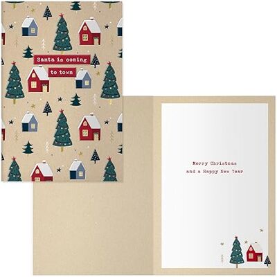 DOHE Biglietti d'auguri natalizi Confezione da 6 pezzi Dimensioni: 11,5 x 17 cm (chiuso) Include busta per riporre il biglietto Modello Town DOHE Biglietti d'auguri natalizi Confezione da 6 pezzi Dimensioni: 11,5 x 17 cm (chiuso) Include busta per riporre il biglietto Modello Town
