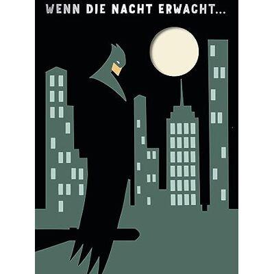 Grafik Werkstatt Grafik-Werkstatt Biglietto di auguri di compleanno per officina grafica, scheda musicale con suono, quando la notte si sveglia Coversong The Batman Theme Grafik Werkstatt Grafik-Werkstatt Biglietto di auguri di compleanno per officina grafica, scheda musicale con suono, quando la notte si sveglia Coversong The Batman Theme