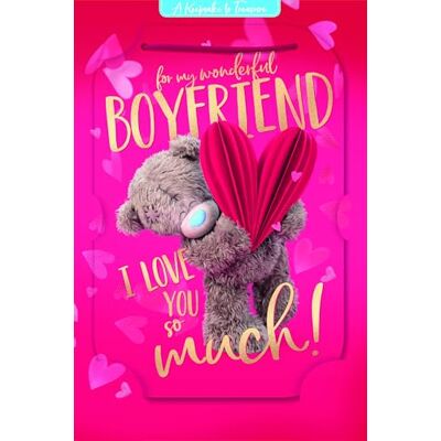 Me To You Tatty Teddy Biglietto di auguri di compleanno per fidanzato 3D, 15,2 x 22,9 cm, collezione ufficiale Me To You Tatty Teddy Biglietto di auguri di compleanno per fidanzato 3D, 15,2 x 22,9 cm, collezione ufficiale