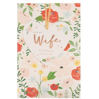 UK Greetings Biglietto di San Valentino per moglie, design floreale brillante UK Greetings Biglietto di San Valentino per moglie, design floreale brillante