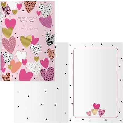 DOHE Biglietti d'auguri di compleanno Confezione da 6 pezzi Dimensioni: 11,5 x 17 cm (chiuso) Include busta per riporre il biglietto Modello Cuori DOHE Biglietti d'auguri di compleanno Confezione da 6 pezzi Dimensioni: 11,5 x 17 cm (chiuso) Include busta per riporre il biglietto Modello Cuori