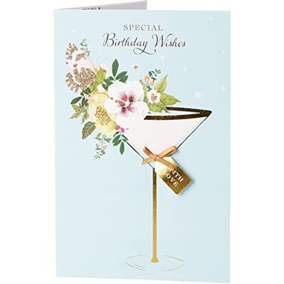UK Greetings Biglietto di compleanno per lei, biglietto di compleanno per donna, biglietto di compleanno per amici, elegante design floreale con cocktail UK Greetings Biglietto di compleanno per lei, biglietto di compleanno per donna, biglietto di compleanno per amici, elegante design floreale con cocktail