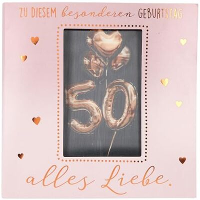 Depesche 11130-005 Biglietto di auguri per 50° compleanno, 15,5 x 15,5 cm, con busta abbinata, stampato all'interno e all'esterno Depesche 11130-005 Biglietto di auguri per 50° compleanno, 15,5 x 15,5 cm, con busta abbinata, stampato all'interno e all'esterno