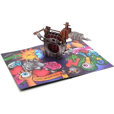 ASVP Shop Biglietto 3D Pop-up per Fan del Tatuaggio, Regalo di Denaro per Compleanno o Anniversario di Tatuaggio ASVP Shop Biglietto 3D Pop-up per Fan del Tatuaggio, Regalo di Denaro per Compleanno o Anniversario di Tatuaggio