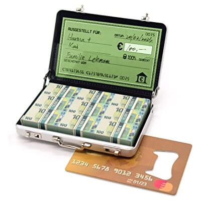 ASVP Shop Valigetta per il compleanno o come confezione per buoni – Mini valigetta in alluminio con chiusura a scatto come regalo di nozze e biglietto di auguri – ideale come regalo (argento) ASVP Shop Valigetta per il compleanno o come confezione per buoni – Mini valigetta in alluminio con chiusura a scatto come regalo di nozze e biglietto di auguri – ideale come regalo (argento)