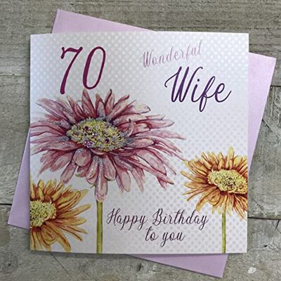 White Cotton Cards - wb103-70 - 70° compleanno - Bianco - Carta White Cotton Cards - wb103-70 - 70° compleanno - Bianco - Carta