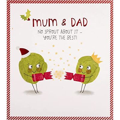 Hallmark Biglietto di Natale per mamma e papà, design divertente con germogli Hallmark Biglietto di Natale per mamma e papà, design divertente con germogli