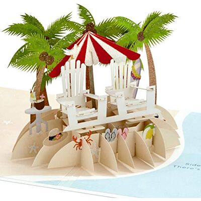 Hallmark , biglietto di auguri pop-up per anniversario (spiaggia) Hallmark , biglietto di auguri pop-up per anniversario (spiaggia)
