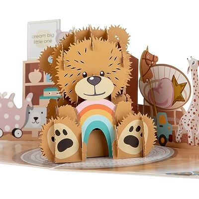 Cardology Biglietto pop-up con orsetto appena nato Regalo per baby shower in 3D per bambina o bambino, biglietto di congratulazioni Fatto a mano Cardology Biglietto pop-up con orsetto appena nato Regalo per baby shower in 3D per bambina o bambino, biglietto di congratulazioni Fatto a mano
