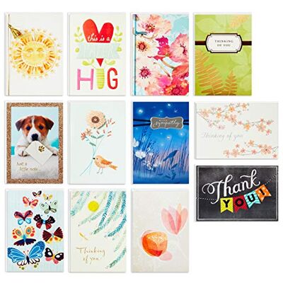 Hallmark Assortimento di biglietti per tutte le occasioni: Thinking of You, Thank You, Sympathy Cards (12 carte, ricarica scatola organizer per carte) Hallmark Assortimento di biglietti per tutte le occasioni: Thinking of You, Thank You, Sympathy Cards (12 carte, ricarica scatola organizer per carte)