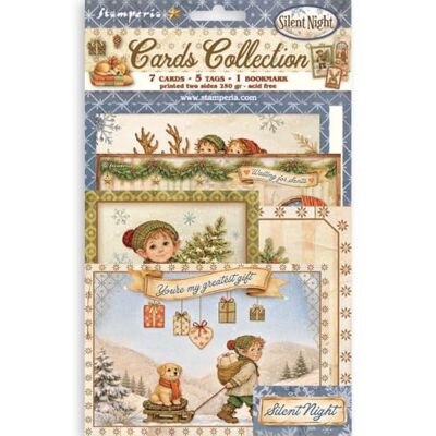 Stamperia Cards Selection, Acid-Free, Printed on 2 Sides, Choice of Sizes and Designs, Perfect for Hobbies, Crafts and Gifting (Silent Night) (7 Cards, 5 Tags, 1 Bookmark) Stamperia Cards Selection, Acid-Free, Printed on 2 Sides, Choice of Sizes and Designs, Perfect for Hobbies, Crafts and Gifting (Silent Night) (7 Cards, 5 Tags, 1 Bookmark)
