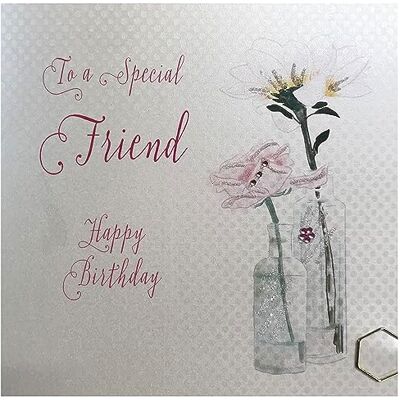 White Cotton Cards Biglietto d'auguri Happy Birthday to a Lovely Friend, con Motivo Dente di Leone White Cotton Cards Biglietto d'auguri Happy Birthday to a Lovely Friend, con Motivo Dente di Leone