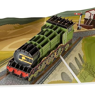Cardology Scheda Pop-Up del Treno a Vapore Biglietto di Compleanno del Treno Scozzese Volante, Biglietti per la Festa del Papà, Regali del Treno per gli Uomini Fatto a Mano, 15 X 20cm Cardology Scheda Pop-Up del Treno a Vapore Biglietto di Compleanno del Treno Scozzese Volante, Biglietti per la Festa del Papà, Regali del Treno per gli Uomini Fatto a Mano, 15 X 20cm