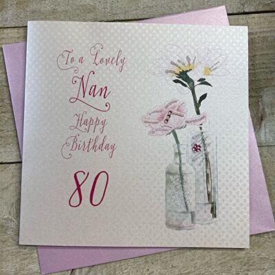 White Cotton Cards Biglietto di Auguri per 80° Compleanno, Fatto a Mano, con Dente di Leone, Bianco White Cotton Cards Biglietto di Auguri per 80° Compleanno, Fatto a Mano, con Dente di Leone, Bianco
