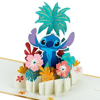 Hallmark Disney Lilo & Stitch, biglietto pop-up 3D per ogni occasione, punto con fiori hawaiani, compleanno, festa del papà, figlia, figlio, nipote, oro Hallmark Disney Lilo & Stitch, biglietto pop-up 3D per ogni occasione, punto con fiori hawaiani, compleanno, festa del papà, figlia, figlio, nipote, oro