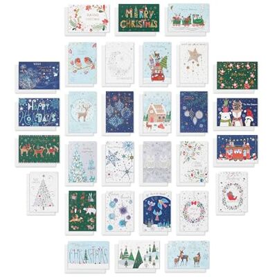 American Greetings Turnowsky Biglietti di Natale con buste, 30 pezzi American Greetings Turnowsky Biglietti di Natale con buste, 30 pezzi